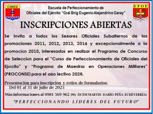 INSCRIPCIONES ABIERTAS